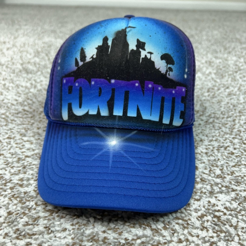 Fortnite Hat Cap Snap Back‎ Mens One Size Nissin Cap Blue Logo Mesh Trucker Game